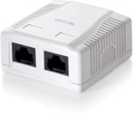 Equip Equip Aufputzdose Cat6 2-Port 2x RJ45 UTP Prem. RAL 9010 ws Poly