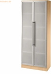 mcbuero.de B&uuml;roschrank 5 Ordnerh&ouml;hen BxTxH 800x420x2004mm Buche/Silber
