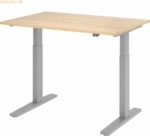 mcbuero.de Sitz-Steh-Schreibtisch elektrisch 120x80cm Eiche/Silber