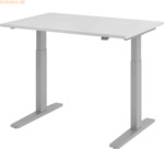 mcbuero.de Sitz-Steh-Schreibtisch elektrisch 120x80cm Grau/Silber