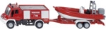 SIKU Unimog Feuerwehr mit Boot Nr. 1636.