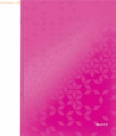 6 x Leitz Notizbuch Wow A4 80 Blatt 90g/qm kariert pink