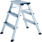 Alco Trittleiter aus Aluminium 3-stufig 150kg H&ouml;he 62cm silber