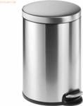 Durable Treteimer Edelstahl Rund 20 20 Liter silber metallic