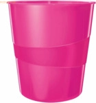 Leitz Papierkorb Wow 15l Polystyren pink metallic