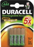Duracell Akkus StayCharged Micro NiMh 800 mAh VE=4 St&uuml;ck