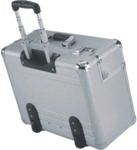 Alumaxx Alu-Pilotenkoffer 48x38x23 cm mit Trolleysystem silber