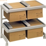 mcbuero.de Aktenwagen 81x43x67cm 2 H&auml;ngeregister grau