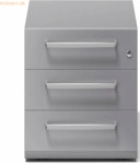 Bisley Rollcontainer Note Griff 3 Sch&uuml;be silber