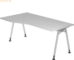 mcbuero.de Schreibtisch A-Fu&szlig; 180x100/80cm Grau
