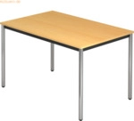 mcbuero.de Besprechungstisch Rundfu&szlig; 120x80 Buche/Chrom