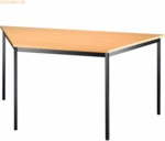 mcbuero.de Besprechungstisch 1600x690mm buche/schwarz trapezf&ouml;rmig