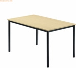 mcbuero.de Besprechungstisch 1200x800mm Ahorn Fu&szlig; Vierkantrohr schwarz