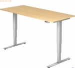 mcbuero.de Schreibtisch 180x80x62-127cm Ahorn/silber elektrisch h&ouml;henv
