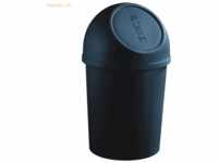 6 x Helit Abfallbehälter 13l Kunststoff mit Push-Deckel schwarz