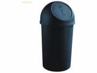 2 x Helit Abfallbehälter 45l Kunststoff mit Push-Deckel schwarz