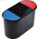 Helit Trio-System-Papierkorb 38l schwarz/rot/blau