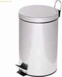 Alco Tretabfalleimer mit Kunststoffeinsatz 12 Liter silber
