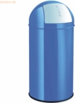 Helit Abfallbeh&auml;lter 50l mit Push-Deckel und Gummibodenring blau