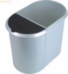 Helit Duo-System-Papierkorb 29l silber/schwarz