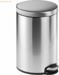 Durable Treteimer Edelstahl Rund 12 12 Liter silber metallic