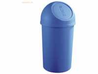 Helit Abfallbehälter 45l Kunststoff mit Push-Deckel blau