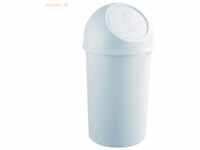 2 x Helit Abfallbehälter 45l Kunststoff mit Push-Deckel lichtgrau