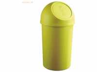 3 x Helit Abfallbehälter 25l Kunststoff mit Push-Deckel gelb