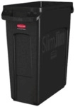 Rubbermaid Abfallbeh&auml;lter mit Luftkan&auml;len - 60 L schwarz.