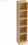 mcbuero.de Regal schmal 5 OH BxTxH 40,6x40x200,4cm Sockelblende Ahorn