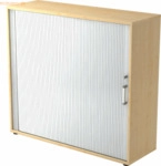 mcbuero.de Rollladenschrank 3OH BxTxH 120x40x110cm Griff CE Ahorn/Silb