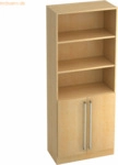 mcbuero.de Regal 5 OH 80x42x200,4cm 2 T&uuml;ren unten Sockelblende Griff C
