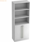 mcbuero.de Regal 5 OH 80x42x200,4cm 2 T&uuml;ren unten Sockelblende Griff C