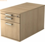 mcbuero.de Rollcontainer 80cm 1 Schub 1 H&auml;ngeregistratur Schloss Chrom