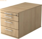 mcbuero.de Rollcontainer 80cm 3 Schub Schloss Relinggriff Eiche
