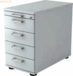 mcbuero.de Standcontainer 80cm 4 Schub Schloss Chromgriff Grau