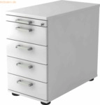 mcbuero.de Standcontainer 80cm 4 Schub Schloss Chromgriff Wei&szlig;