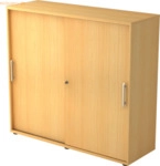 mcbuero.de Schiebet&uuml;renschrank Serie 9 3OH BxTxH 120x40x110cm Griff RE