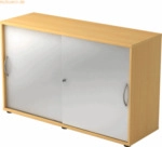 mcbuero.de Schiebet&uuml;rschrank Derie 9 2 OH BxTxH 120x40x74,8cm Griff BM