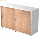 mcbuero.de Schiebet&uuml;rschrank Derie 9 2 OH BxTxH 120x40x74,8cm Griff BM