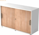 mcbuero.de Schiebet&uuml;rschrank Derie 9 2 OH BxTxH 120x40x74,8cm Griff SG