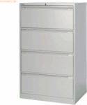 Bisley H&auml;ngeregistraturschrank 4 Sch&uuml;be 2-bahnig l.grau