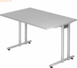 mcbuero.de Schreibtisch 1200x800mm Grau