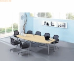 mcbuero.de Konferenztisch mit Chromf&uuml;&szlig;en 280x130/78cm Ahorn