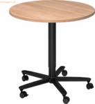 mcbuero.de S&auml;ulentisch 80cm Nussb/schwarz
