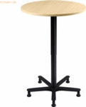 mcbuero.de S&auml;ulentisch 80cm Ahorn/schwarz