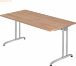 mcbuero.de Schreibtisch 1600x800mm Nussbaum