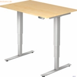 mcbuero.de Schreibtisch 120x80x62-127cm Ahorn/silber elektrisch h&ouml;henv