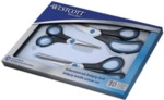 WESTCOTT Scherenset Easy Grip - rostfrei spitz 3tlg blau/schwarz.