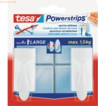6 x Tesa Powerstrips Haken Large Trend wei&szlig; VE=2 St&uuml;ck